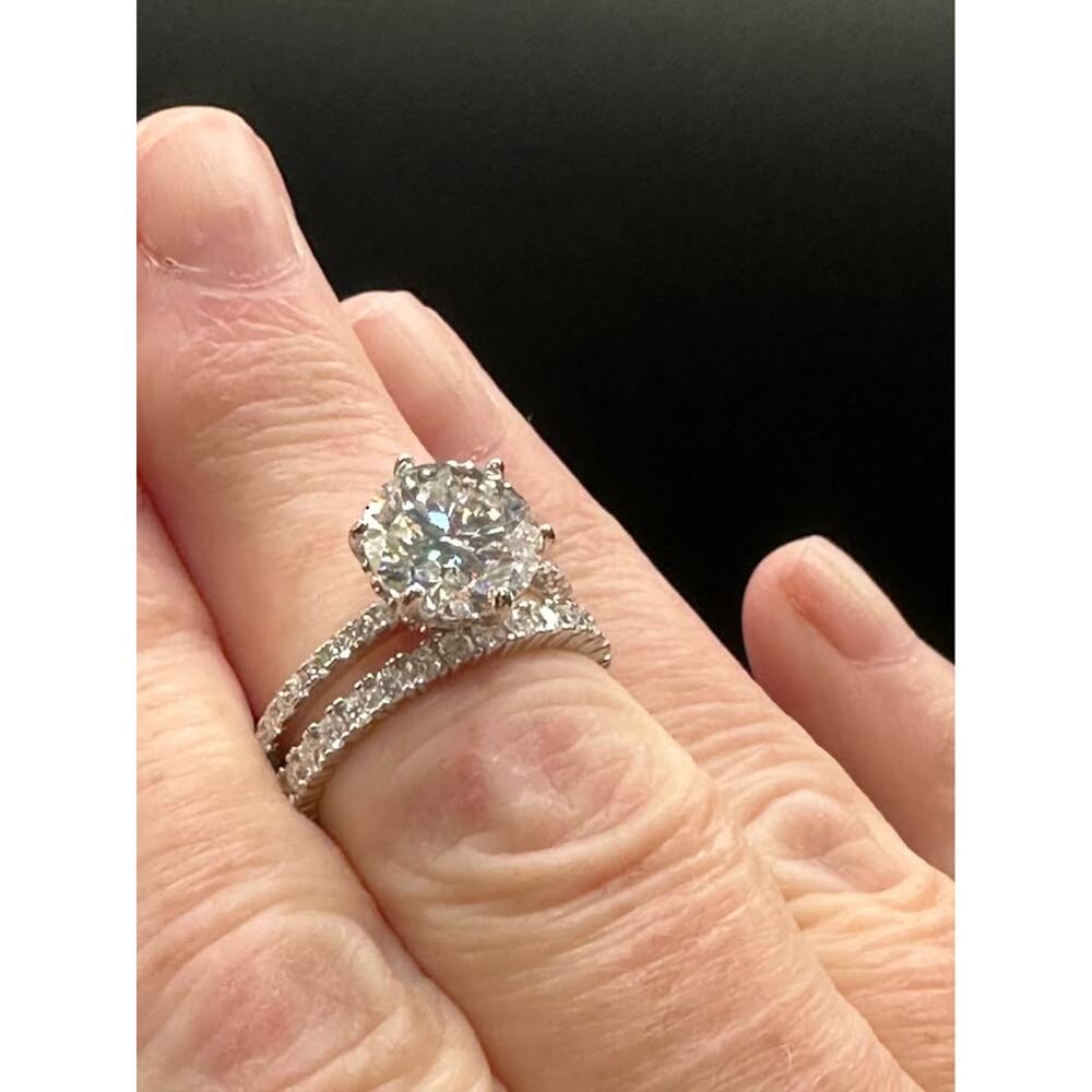 Luxury Moissanite Bridal Set 5.78 CTW Round Cut Eternity Band Size 8 – New